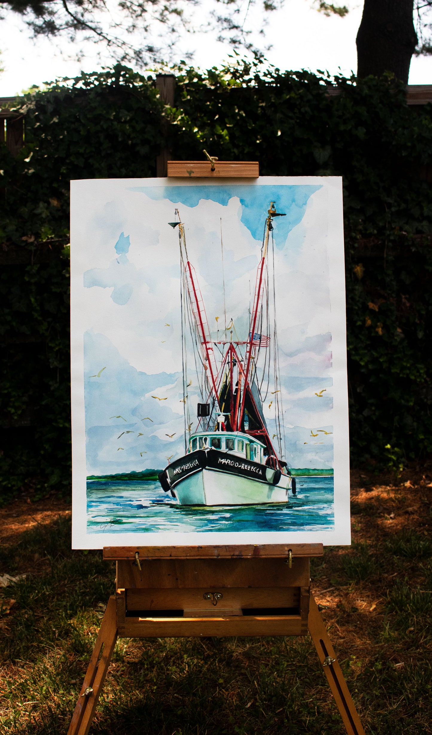 Shrimp Boat (Watercolor Print)