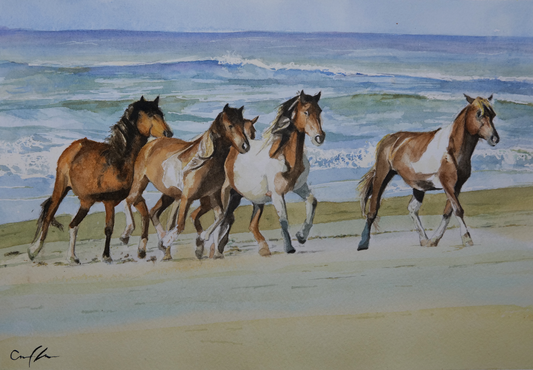 Wild Horses (Watercolor Print)