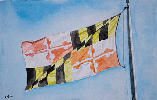 Maryland Flag (Watercolor Print)